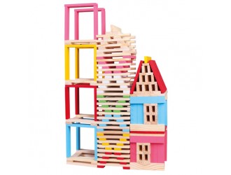 Set de construit din lemn, Oras, 150 piese