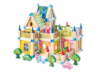 Set de construit din lemn, Castel mare, 268 piese