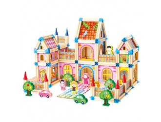 Set de construit din lemn, Castel mare, 268 piese