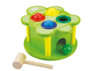 Set de joaca din lemn cu ciocan Testoasa 18x20,5x10 cm