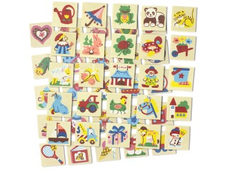 Set semne educative din lemn 25 piese diverse imagini 4x4cm