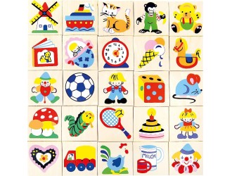 Set semne educative din lemn 25 piese diverse imagini 4x4cm