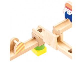 Set de construit din lemn Labirint,  Marble Run,  40 piese