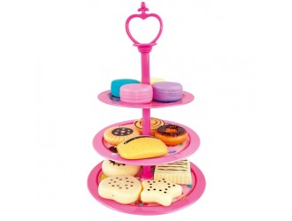 Set de joaca Suport etajat Prajituri 20 piese, plastic-metal