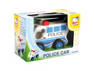Masina de politie din lemn 12,5x9,5x6,8 cm