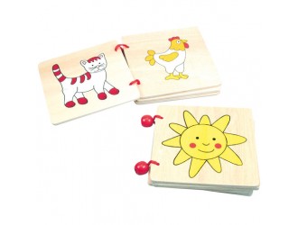 Carte din lemn cu imagini 12,5x2x11 cm