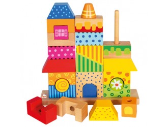 Jucarie din lemn Villa Viola, puzzle cu 3 coloane, 26 piese