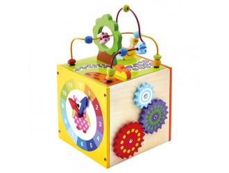 Cub din lemn cu activitati motorica