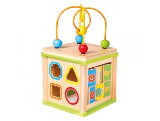 Cub din lemn cu activitati 5 in 1