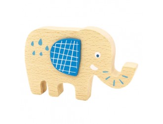 Joc de echilibru din lemn Elefant, 37 piese, 18x11.5x5.5 cm