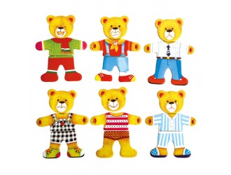 Puzzle din lemn in cutie, Imbraca Ursul Willi, 18 piese