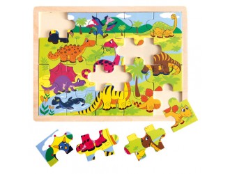  Puzzle din lemn Dinozauri, 20 piese