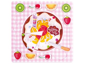 Puzzle Tort cu fructe, 20 piese