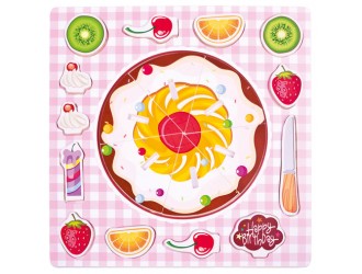 Puzzle Tort cu fructe, 20 piese