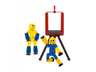 Set de joaca Suport pt telefon cu 2 figurine robot cu ventuze Stikbot