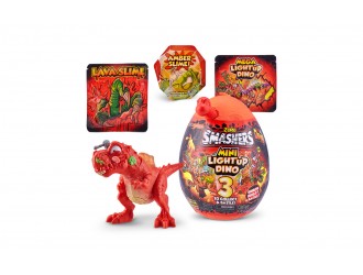 Figurina dinozaur surpriza in ou Smashers - Mini Dino Light-Up S4, 13 cm, 3 tipuri ZURU