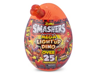 Figurina dinozaur surpriza in ou Smashers - Mega LightUp Dino, S4, 21 cm, doua tipuri, ZURU