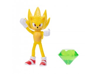 Figurina Sonic galben cu smarald 10cm cu articulatii seria 2 W2