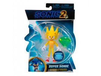 Figurina Sonic galben cu smarald 10cm cu articulatii seria 2 W2