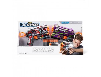 Set 2 Blastere X-SHOT SKINS FLUX, ZURU, 16 cartuse