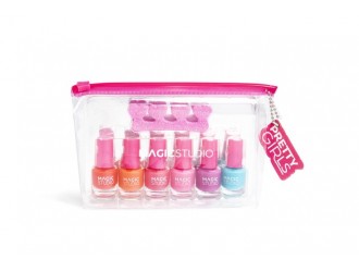 Set ingrijire unghii in gentuta  cu 6 lacuri, separator si pila Pretty Girls Magic Studio