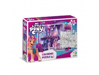 Puzzle 2 in 1 de colorat My Little Pony. Petrecerea, 60 el. Dodo