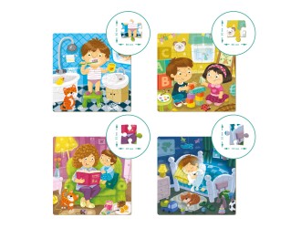 Puzzle 4 in 1 Rutina Zilnica Dodo
