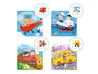 Puzzle 4 in 1 Transport Dodo