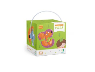 Puzzle 6in1, 2-3-4 elemente, Animale din Padure, Dodo