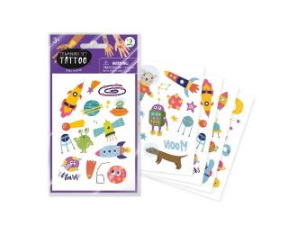Set tatuaje temporare, 4 foi, Prietenii Spatiali