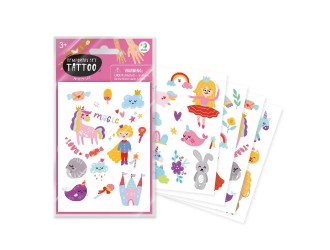 Set tatuaje temporare, 4 foi, Din viata unei Printese