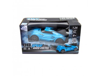 Masina cu telecomanda Spray Car- Sport (albastru, 1:24, cu efecte luminoase si de fum)