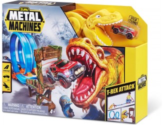 Set traseu cu masina Metal Machines T-Rex Attack, ZURU