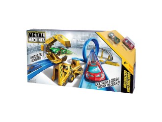 Set traseu cu 2 masini, Construction Destruction Metal Machines, ZURU