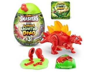 Figurina dinozaur surpriza in ou Smashers - Mini JURASSIC LIGHTUP DINO, Stegosaurus