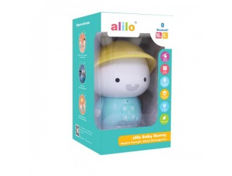 Jucarie Iepuras interactiv cu lumina de noapte, care spune povesti si canta, albastru, Alilo Baby Bunny, RO/EN