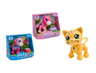 Figurina animalut cu sunete, sensor tactil si articulatii Jolly friends diverse tipuri