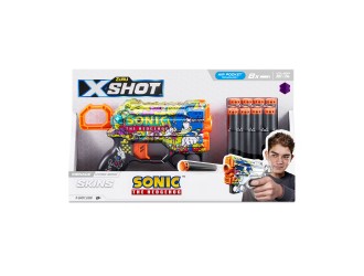 Pistol X-Shot Skins Menace, Sonic, Hyper Spike, 8 cartuse