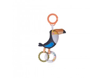 Jucarie de agatat cu inel, Tucan, seria Savana, 18 cm