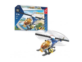 Set de constructie 2in1 Elicopter 95 el. Blocki MyPolice