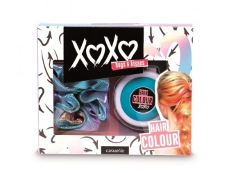 Creta pentru par roz sau albastra si accesoriu elastic Casuelle XOXO