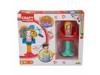 Set pasta de modelat si accesorii Salon de coafura Crafy Fun Dough 4x50 gr. 12 accesorii