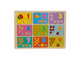 Puzzle din lemn Numere, 27 el, Woody