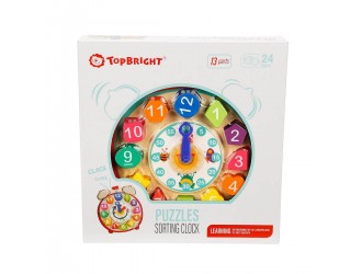 Jucarie din lemn Ceas Sorter Forme Top Bright