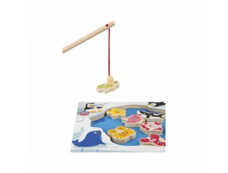 Joc din lemn Pescuitul magnetic Pinguini 29,9 x 1,5 x 22,5 cm Woody