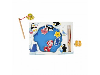 Joc din lemn Pescuitul magnetic Pinguini 29,9 x 1,5 x 22,5 cm Woody