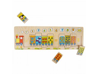 Puzzle din lemn Trenut cu cifre 11 el. 44,5 x 15 cm Woody