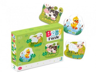 Puzzle 3 in 1 Animalele de la Ferma, Dodo