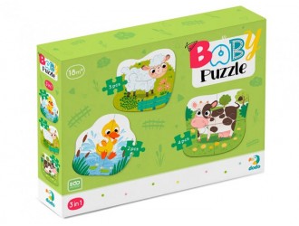 Puzzle 3 in 1 Animalele de la Ferma, Dodo