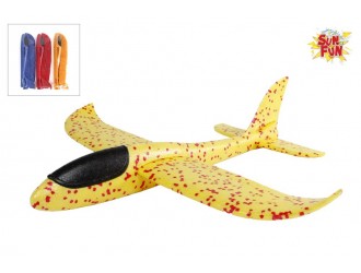 Avion planor din polistiren 48 cm diverse culori